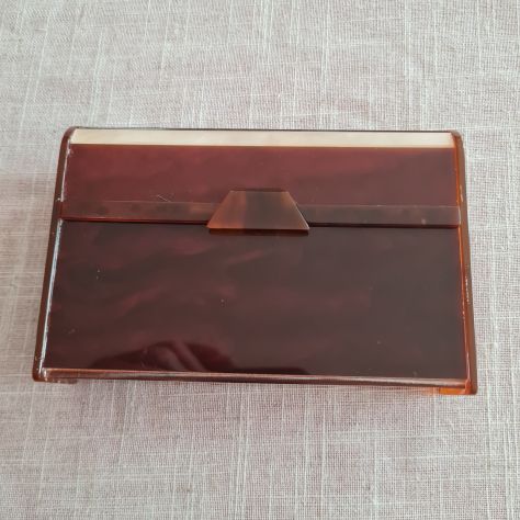 Porta carte beauty case pochette borsa a mano  vintage  anni '70  in   acrilico - Foto 9
