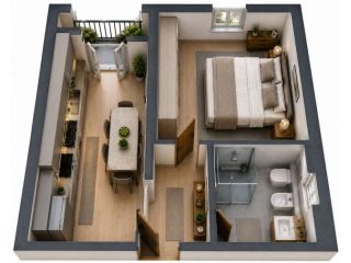Bilocale moderno con balcone