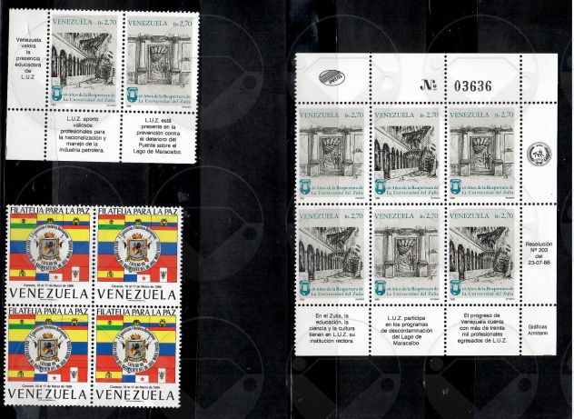 VENEZUELA francobolli in blocchi anno 1986