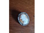 Piccolo Cammeo d'epoca Italia anni '50 spilla/ciondolo, montato su base argent