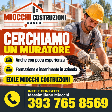 Miocchi Costruzioni cerca un muratore da inserire nel proprio organico per