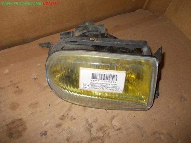 PROIETTORE FENDINEB.D(01/93-) GIALLO RENAULT 19 (C53/B53/L53) 3p / 5p / 4p  Parti elettriche  Fanaleria  Fendinebbia dx. RENAULT - 19 - 01-06-1992 - 0