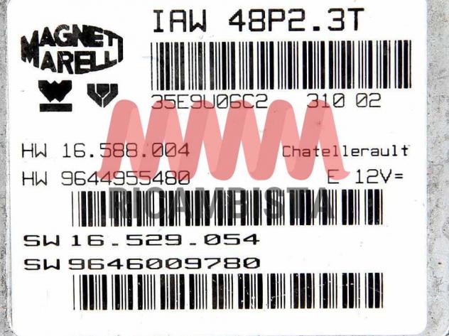 9644955480 IAW48P2.3T Peugeot 206 2.0 centralina motore Magneti Marelli - Foto 2