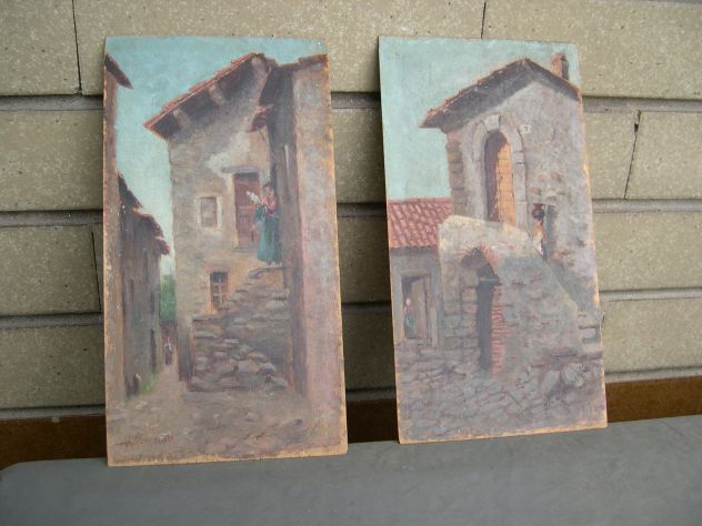 Antico quadro dipinto olio su tavoletta dell’800, quadro olio 800 - Foto 9