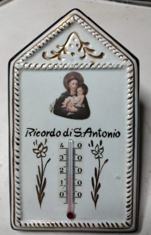 MODERNARIATO , QUADRETTO IN CERAMICA CON TERMOMETRO E DECORI IN ORO ZECCHINO - Foto 5