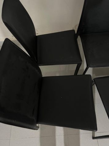 Sedie in pelle nera 6 pezzi - Foto 4