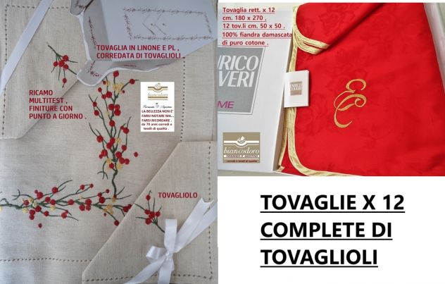 Tovaglie Natalizie eleganti rettangolare x 12 , 2 modelli