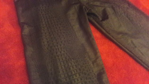 Leggings effetto pitonato Unisex Termico Tg unica elasticzzt Nero - Foto 3