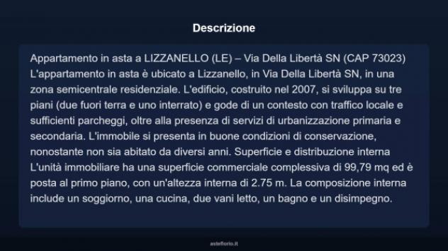 Immobile in asta di 99 m², box auto in vendita a Lizzanello - Foto 4