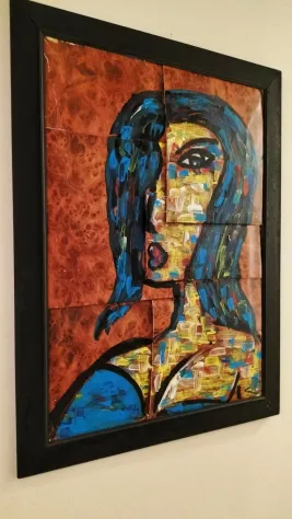 DIPINTO "MUJER CONFUSED " LUXURY ARTE FUORI MILANO COZZANI CONTEMPORANEA 80X60