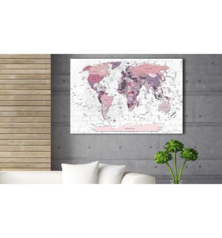 Quadro Di Sughero Mappamondo Rosa Arredalacasa - Foto 2