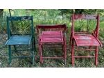 Sedie Rosse e Verde in legno da sistemare