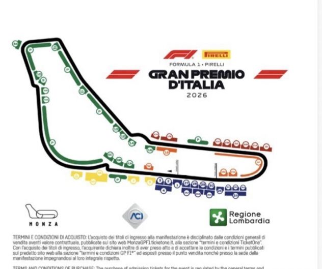 2 biglietti Formula 1 Gran Premio d'Italia 2026 MONZA