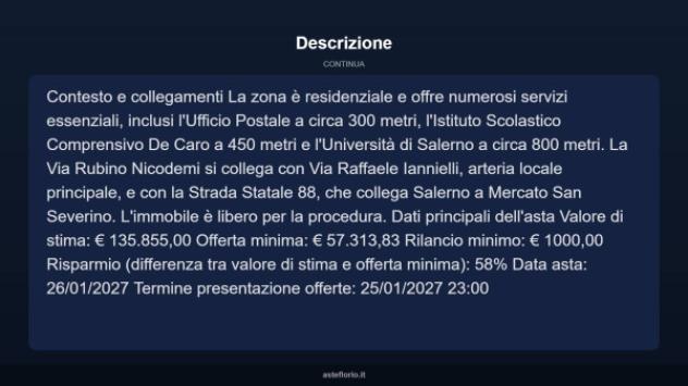 Immobile in asta di 123 m² con più di 5 locali in vendita a Fisciano - Foto 16
