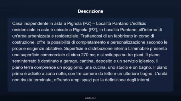 Immobile in asta di 270 m², box auto in vendita a Pignola - Foto 3