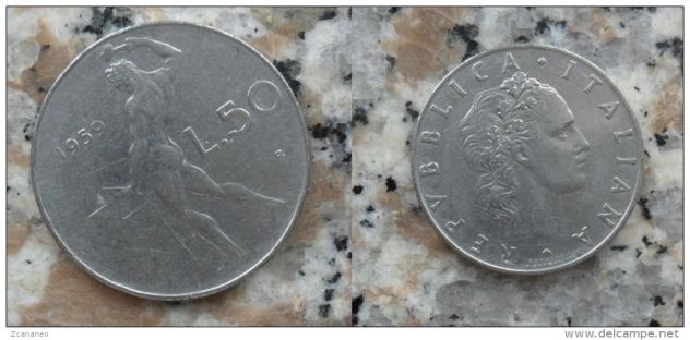 MONETA DA 50 LIRE DELLA REPUBBLICA ITALIANA DEL 1959 - - Foto 2