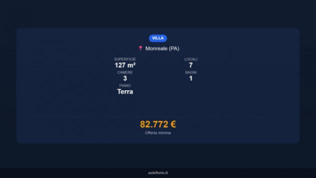 Immobile in asta di 127 m² con più di 5 locali e box auto in vendita a Monreale - Foto 17