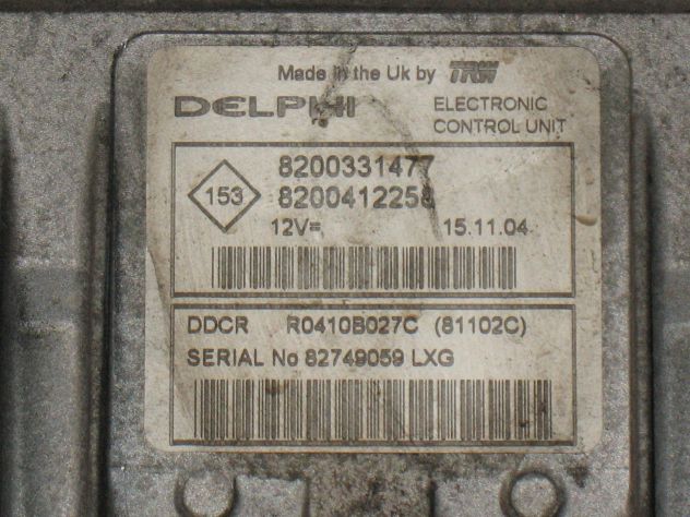 8200412258 ECU CENTRALINA MOTORE KANGOO 1.5 DCI 8200331477 8200412258 DDCR R041 - Foto 2