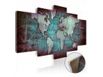 Quadro Con Vetro Acrilico Mappa Del Mondo Cm. 100x50 E 200x100