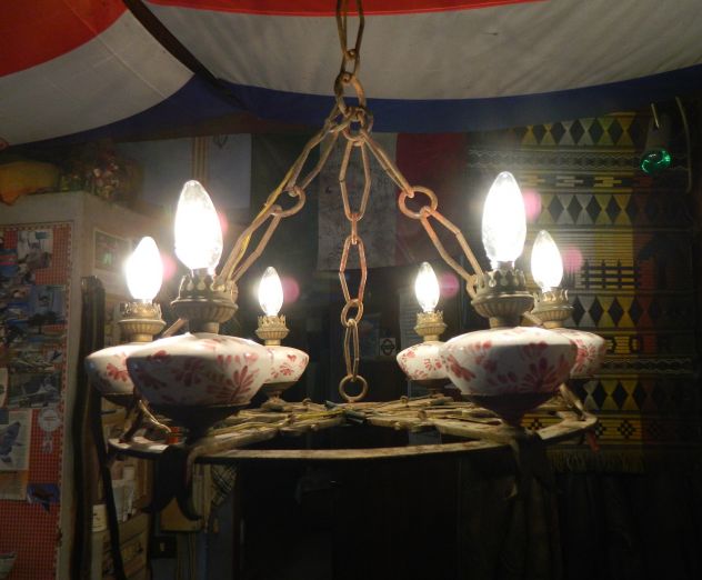 Lampadario artigianale candelabro a sei luci - Foto 3