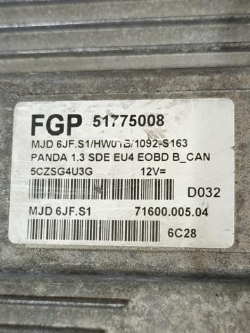 CENTRALINA MOTORE FIAT Panda 2° Serie 51775008 MJD6JF.S1 188A8000 diesel 1248 (0310) - Foto 2