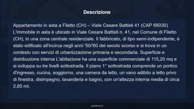 Immobile in asta di 115 m², box auto doppio in vendita a Filetto - Foto 12