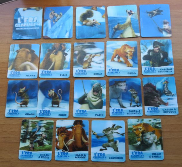 N° 19 FIGURINE CARD DIVERSE ERA GLACIALE 4 E MAGNETICHE -