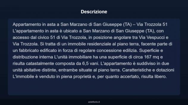 Immobile in asta di 167 m² con più di 5 locali in vendita a San Marzano di San Giuseppe - Foto 3
