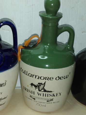LOTTO DI 4 FIASCHETTE DI LIQUORE IN CERAMICA PESANTE VINTAGE - Foto 3