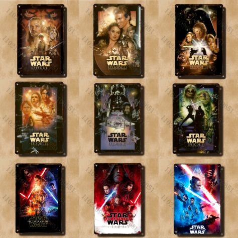 PLACCA POSTER METALLO GUERRE STELLARI VINTAGE METAL TIN STAR WARS - Foto 2