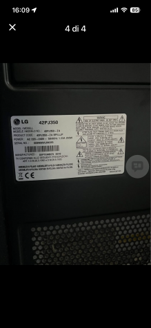 Tv al plasma model:  LG 42PJ350-ZA - Foto 4