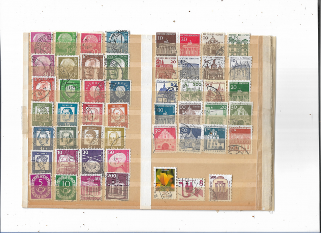 ANNI '50/'70 GERMANIA FEDERALE N 50 FRANCOBOLLI COMUNI USATI