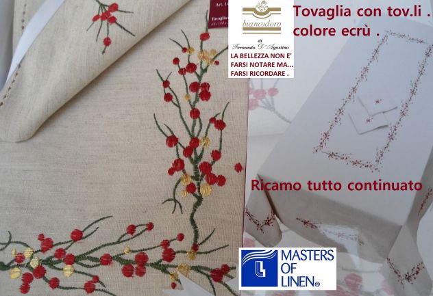 Tovaglie Natale esclusive ricamate 5 modelli prezzi diversi - Foto 4