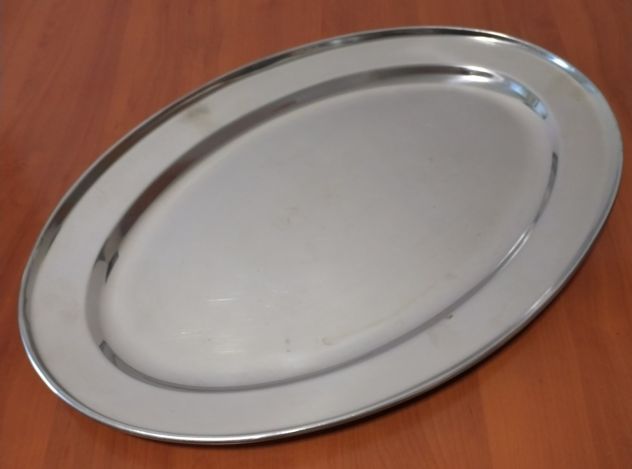 Vassoio Ovale Piano in Acciaio Inox da 45 cm - USATO per Alimenti – cod. 15111 - Foto 5