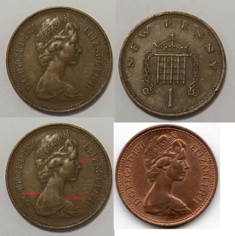 R200 - REGNO UNITO.- MONETE RARE CON DIFETTO DI CONIO