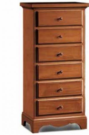 CASSETTIERA PROVENZALE SETTIMINO IN LEGNO NOCE SCURO ARTE POVERA