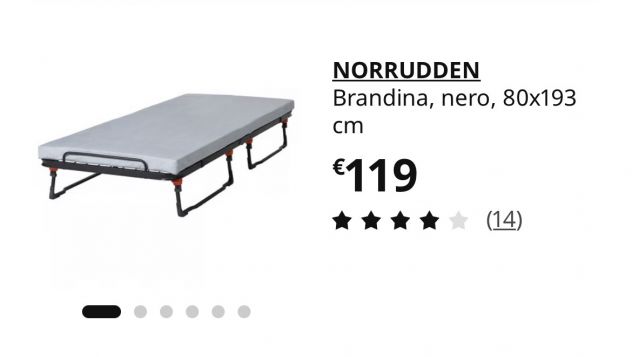 IKEA NORRUDDEN Brandina pieghevole 80x193 cm