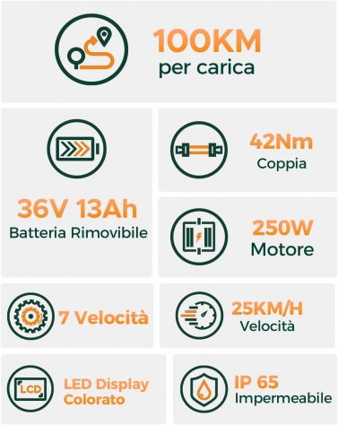 Bicicletta Elettrica HillMiles 250W MileCity1 GRIGIO - Foto 3