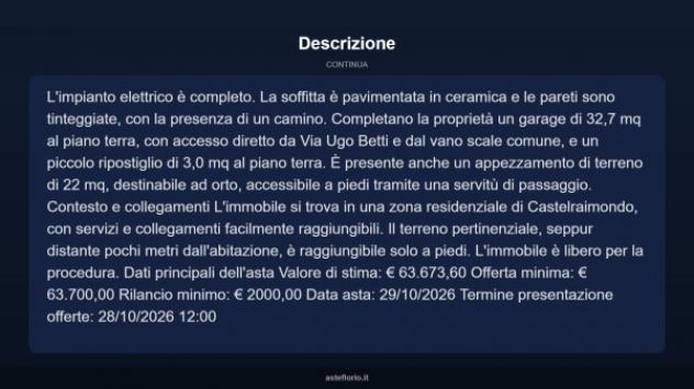 Immobile in asta di 122 m², box auto in vendita a Castelraimondo - Foto 13