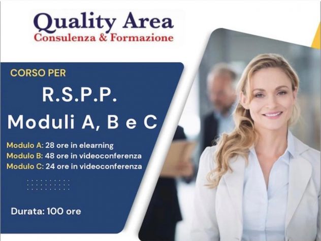 Corso di formazione RSPP - IN TUTTA ITALIA