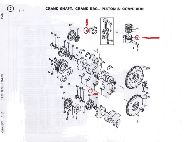 ISUZU Engine C221 - Pistone codice 512111-065-0 - Foto 5