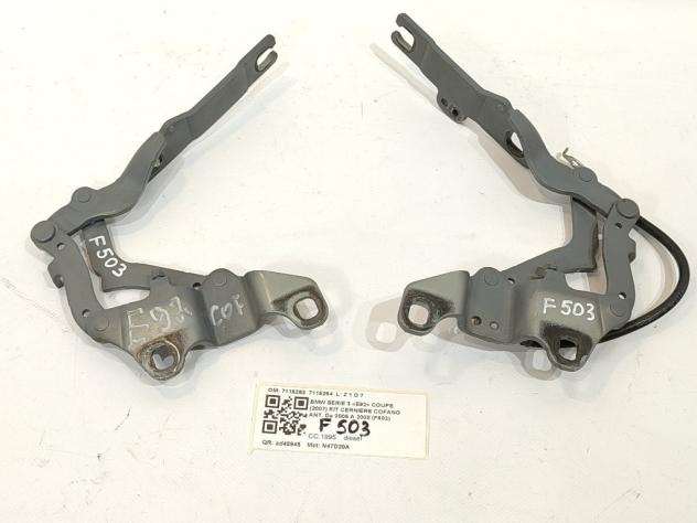 CERNIERE COFANO ANTERIORE DX E SX BMW Serie 3 E92 Coupé 7115263 7115264 N47D20A (0610) - Foto 2