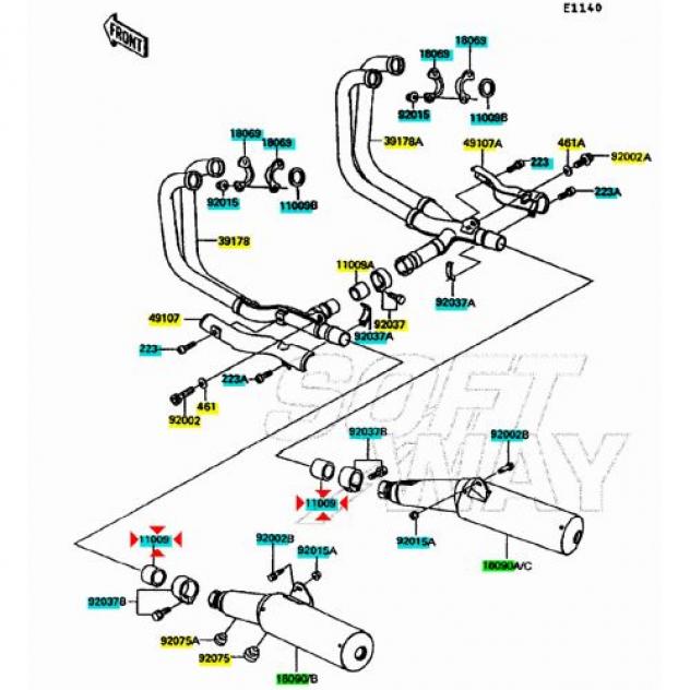 Boccola scarico Kawasaki KLX KLR GTR KL VN Drifter - 110091666 - Foto 4