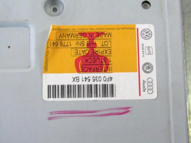 4F0035541BX CENTRALINA AUTORADIO AUDI A6 SW 3.0 D 4X4 165KW AUT 5P (2006) RICAMBIO USATO ( NON FORNIAMO CODICE AUTORADIO , SOLO NUMERO DI TELAIO VEICO - Foto 2