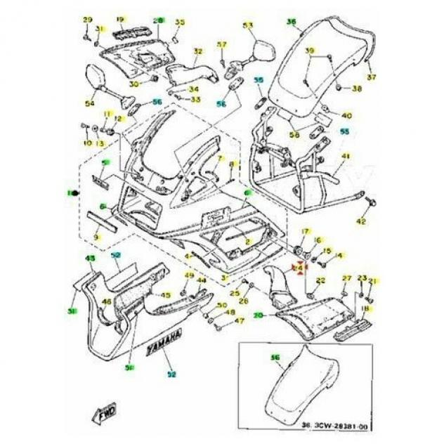 Canale aria Yamaha FJ 1200 - 36Y2838N0000 - Foto 3