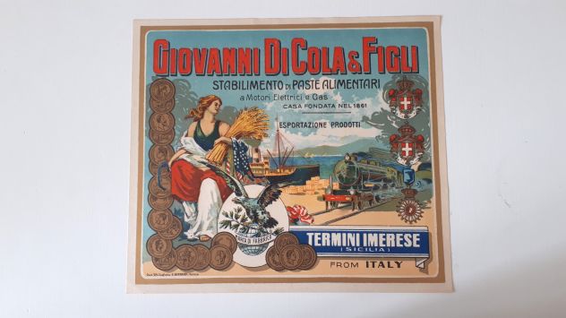 etichetta pubblicitaria alimenti pasta di cola vintage antica anni 800 nuova - Foto 6