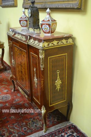 Servante-credenza intarsiata stile Luigi XV - Foto 5