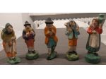 LOTTO 5 ANTICHE STATUINE PRESEPE PIEMONTESE ANNI 20-30 CM10