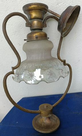 Vendo lampadari ottone/vetro decorati vintage - Foto 4
