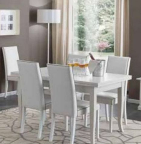 TAVOLO IN LEGNO ALLUNGABILE SHABBY  CON 4 SEDIE IMBOTTITE misure  del tavolo100x - Foto 2